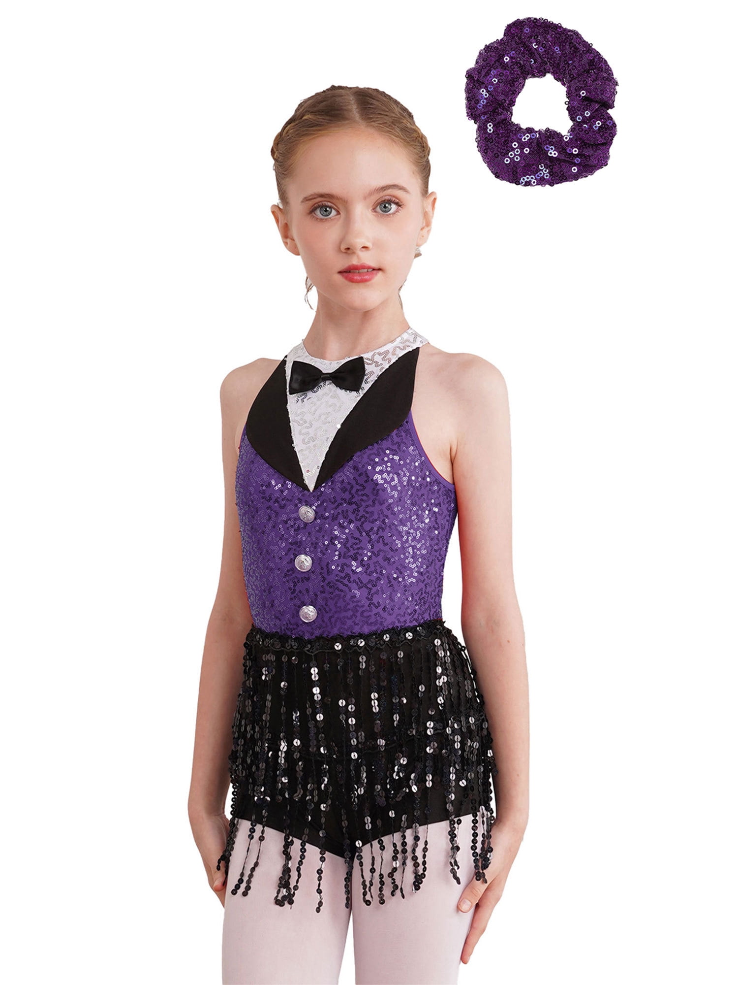 Polyester Spandex Dancewear Girls Shiny Sequins Tassel Dance Costume For Latin, Ballet, Salsa & Samba Girls Sequin Dance Costume Polyester Spandex Dancewear Girls Shiny Sequins Tassel Dance Costume For Latin, Ballet, Salsa & Samba Girls Sequin Dance Costume