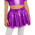 thumbnail image 1 of Doomiva Kids Girls' Shiny Dance Scooter Skirts Metallic Skater Skorts Performance Dance Outfits Sparkly Tutu Purple 12, 1 of 6
