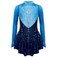 thumbnail image 1 of Doomiva Kids Girls Shiny Rhinestone Figure Skating Dress Long Sleeve Ballet Lyrical Dance Dress for Performance Blue 8, 1 of 5
