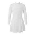 thumbnail image 1 of Doomiva Kids Girls Shiny Rhinestones Mesh Long Sleeve Figure Ice Skating Leotard Ballet Dance Dress White 16, 1 of 7