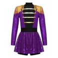 thumbnail image 1 of Doomiva Kids Girls Shiny Ringmaster Halloween Dancewear Sequins Tassel Cap Leotard Dress Cheer Leader Uniform Purple 6, 1 of 5