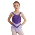 thumbnail image 1 of Doomiva Kids Girls Sleeveless Gymnastics Leotard Tank Ballet Dance Unitard Bodysuit Tumbling Costume A Purple 10, 1 of 7
