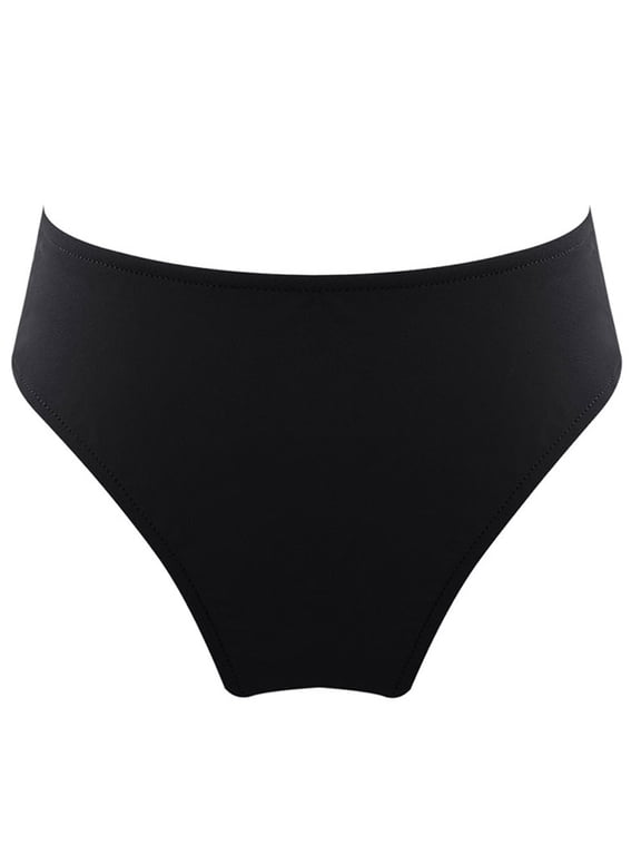 Kids Girls Solid Color Swim Triangle Brief Bikini Bottoms Swimdress Underwear Beach Bathing Shorts Dance Underpants A-Black 6