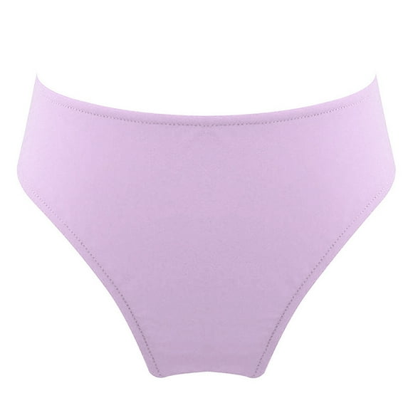 Doomiva Kids Girls Solid Color Swim Triangle Brief Bikini Bottoms Swimdress Underwear Beach Bathing Shorts Dance Underpants Lavender 16