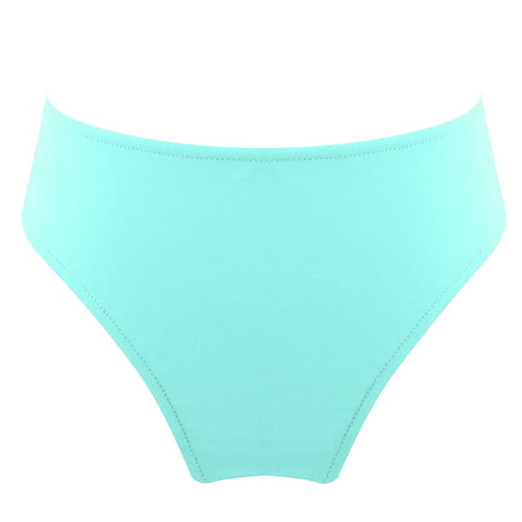 Doomiva Kids Girls Solid Color Swim Triangle Brief Bikini Bottoms Swimdress Underwear Beach Bathing Shorts Dance Underpants Light Blue Green 16