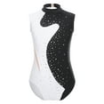 thumbnail image 1 of Doomiva Kids Girls Sparkle Sleeveless Color Block Gymnastics Leotard Ballet Skating Jumpsuit Bodysuit Activewear Black 14, 1 of 7