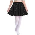 thumbnail image 1 of Doomiva Kids Girls Sparkly Sequin Skirt Elastic Waist Ruffle A-Line Velvet Glitter Christmas Party Skirt Dancewear Black 16, 1 of 5