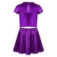 thumbnail image 1 of Doomiva Kids Hip Hop Dance Set Shiny Jazz Disco Outfits Cheer Outfit for Cheerleading Competitions Hip-hop Purple 10-14, 1 of 5