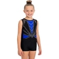 thumbnail image 1 of Doomiva Kids Sleeveless Gymnastics Leotard with Shorts Sets for Tumbling Figure Skating Stage Outfit Blue 14, 1 of 5
