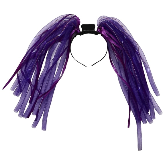 Doomiva Light Up Headband Led Noodle Bridal Headbands Glow Party Hair Accessories For Women Purple One Size
