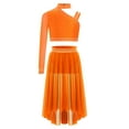 thumbnail image 1 of Doomiva Lyrical Dance Outfits for Girls Crop Top with Irregular Mesh Skirt 2PCS Latin Jazz Dancewear Gymnastic Suit Orange 8, 1 of 5