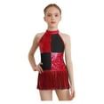 thumbnail image 1 of Doomiva Lyrical Dance Outfits for Girls Rumba Samba Jazz Latin Dance Dress 6-16 Years Red 6, 1 of 5
