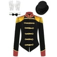 thumbnail image 1 of Doomiva Magician Costume Women Drum Major Uniform Circus Ringmaster Halloween Party Show Outfit Black M, 1 of 7