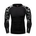thumbnail image 1 of Doomiva Man's Solid Long Sleeve UPF 50+ Rashguard Shirts Quick Dry Swim Tank Top for Surf/Dive Muscle Sportswear Black L, 1 of 2
