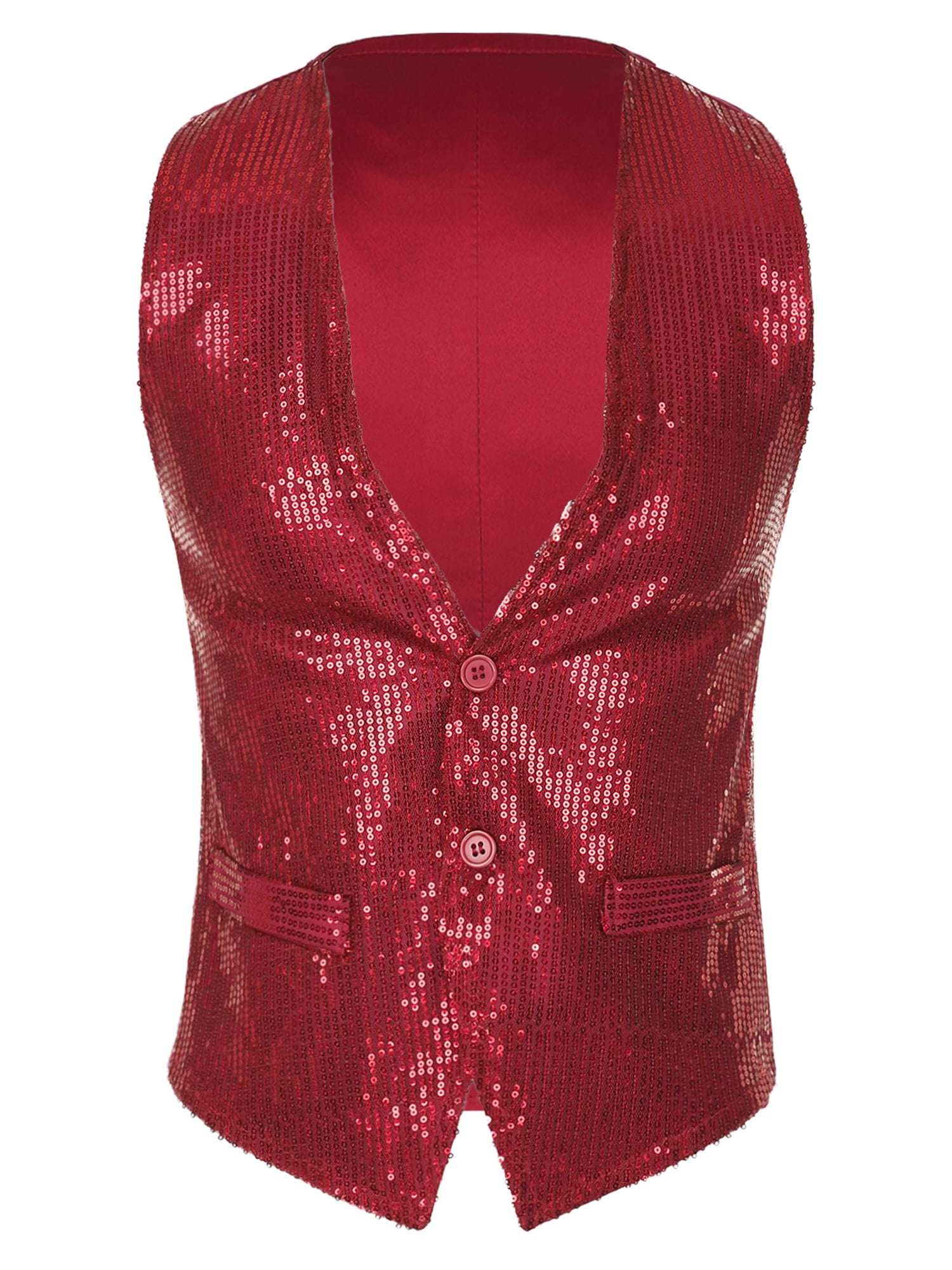 Rhinestone Deep V Sleeveless Cropped Blazer Vest