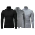 thumbnail image 1 of Doomiva Men's 3 Pcs Slim Fit Turtleneck Pullover Casual Basic Thermal Sweaters Black&Dark Gray&Gray S, 1 of 5