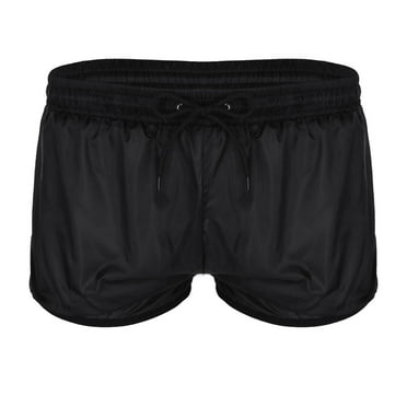 Doomiva Men's Drawstring See-Through Swim Trunks Boxer Beach Shorts Quick Dry Swimsuits Black 3XL