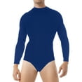 thumbnail image 1 of Doomiva Men's Long Sleeve Bodysuit Leotard Tops Press Button Crotch Shirt Romper Pajamas Royal Blue L, 1 of 7