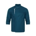 thumbnail image 1 of Doomiva Men's Long Sleeve Chef Jacket Chef Coat Work Uniform for Restaurant Hotel Cafe Bakery Peacock Blue L, 1 of 8