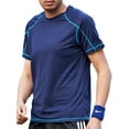 thumbnail image 1 of Doomiva Men’s Quick Dry UPF 50+ Sun Protection Short Sleeve Athletic Sports T-shirt Dark Blue 2XL, 1 of 7