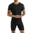 thumbnail image 1 of Doomiva Men's Spandex Wrestling Singlet Front Zipper Bodysuit Gym Workout Unitard Black XL, 1 of 7