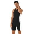 thumbnail image 1 of Doomiva Mens One Piece Wetsuit Sleeveless Front Zip Swimwear Surfing Bathing Suit Black&White M, 1 of 7
