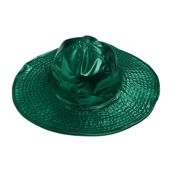 Doomiva Metallic Bucket Hat Trendy Holographic Fisherman Hats Unisex Wide Brim Sun Cap For Women MEN Jazz Dance Green One Size