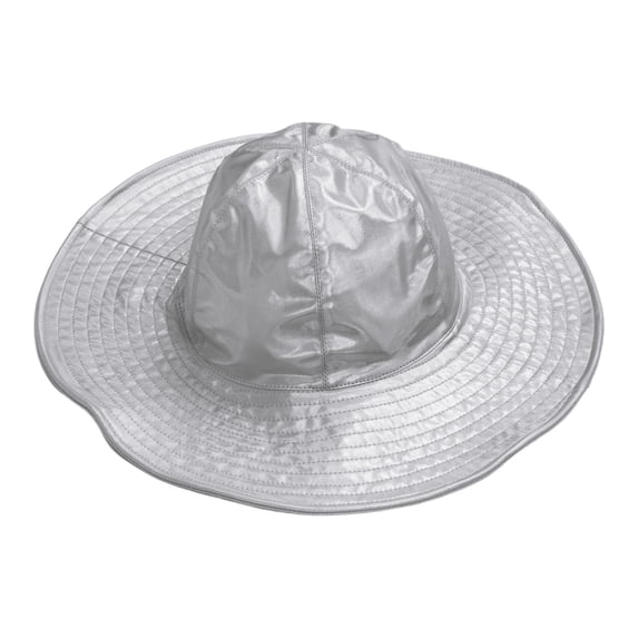 Doomiva Metallic Bucket Hat Trendy Holographic Fisherman Hats Unisex Wide Brim Sun Cap For Women MEN Jazz Dance Silver A One Size