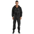 thumbnail image 1 of Doomiva Motorcycle Rain Suit For Men&Women One Piece Waterproof Coveralls Reflective Strip Rainsuit Black 4XL, 1 of 7