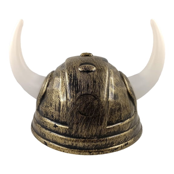 Doomiva Premium Buffalo Horn Viking Helmet Detailed Classic Design for Adult Carnival Parties Gold One Size