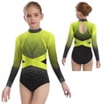 thumbnail image 1 of Doomiva Rhinestone Leotard for Girls Gymnastics Ballet Dance One Piece Shiny Long Sleeve Bodysuit Activewear Yellow 8, 1 of 6