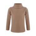 thumbnail image 1 of Doomiva Toddlers Baby Boys Girls Basic Solid Color Turtleneck T-Shirt Tops Cotton Mock Neck Long Coffee 90, 1 of 7
