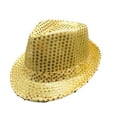 thumbnail image 1 of Doomiva Uniex Women Men Sequin Fedora Hat Disco Hat Jazz Dance Stage Performance Gold One Size, 1 of 4