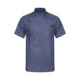 thumbnail image 1 of Doomiva Unisex Chef Coat Men's Short Sleeve Chef Jacket Restaurant Kitchen Cooking Chef Uniforms Blue XXL, 1 of 7