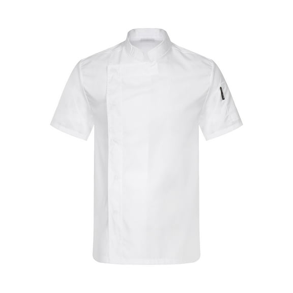 Doomiva Unisex Chef Coat Men's Short Sleeve Chef Jacket Restaurant Kitchen Cooking Chef Uniforms Whie M