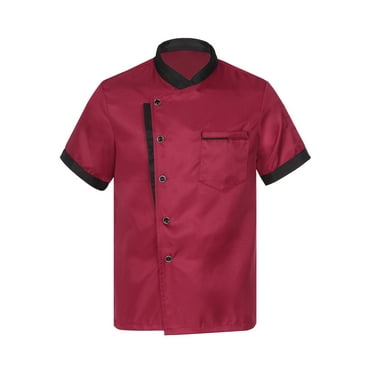 Doomiva Unisex Chef Coat Pressional Hotel Kitchen Chef Jacket Men Women Restaurant Canteen Working Uniform Red M