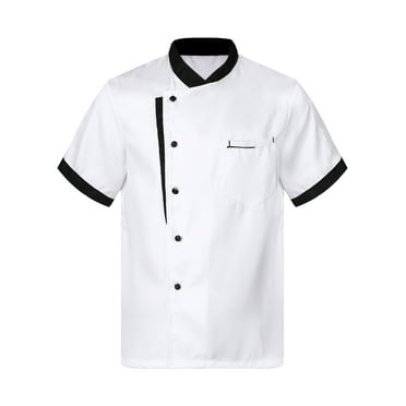 Doomiva Unisex Chef Coat Pressional Hotel Kitchen Chef Jacket Men Women Restaurant Canteen Working Uniform White XL