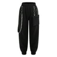 thumbnail image 1 of Doomiva Unisex Girls Boys Punk Chain Harem Dance Pants with Pockets Modern Jazz Hiphop Street Dancewear Summer Sweatpants Casual Trousers Black 14, 1 of 6