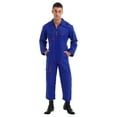 thumbnail image 1 of Doomiva Unisex Men Long Sleeve Mechanic Uniform Workshop Auto Workwear Work Jumpsuit Coverall Royal Blue S, 1 of 7