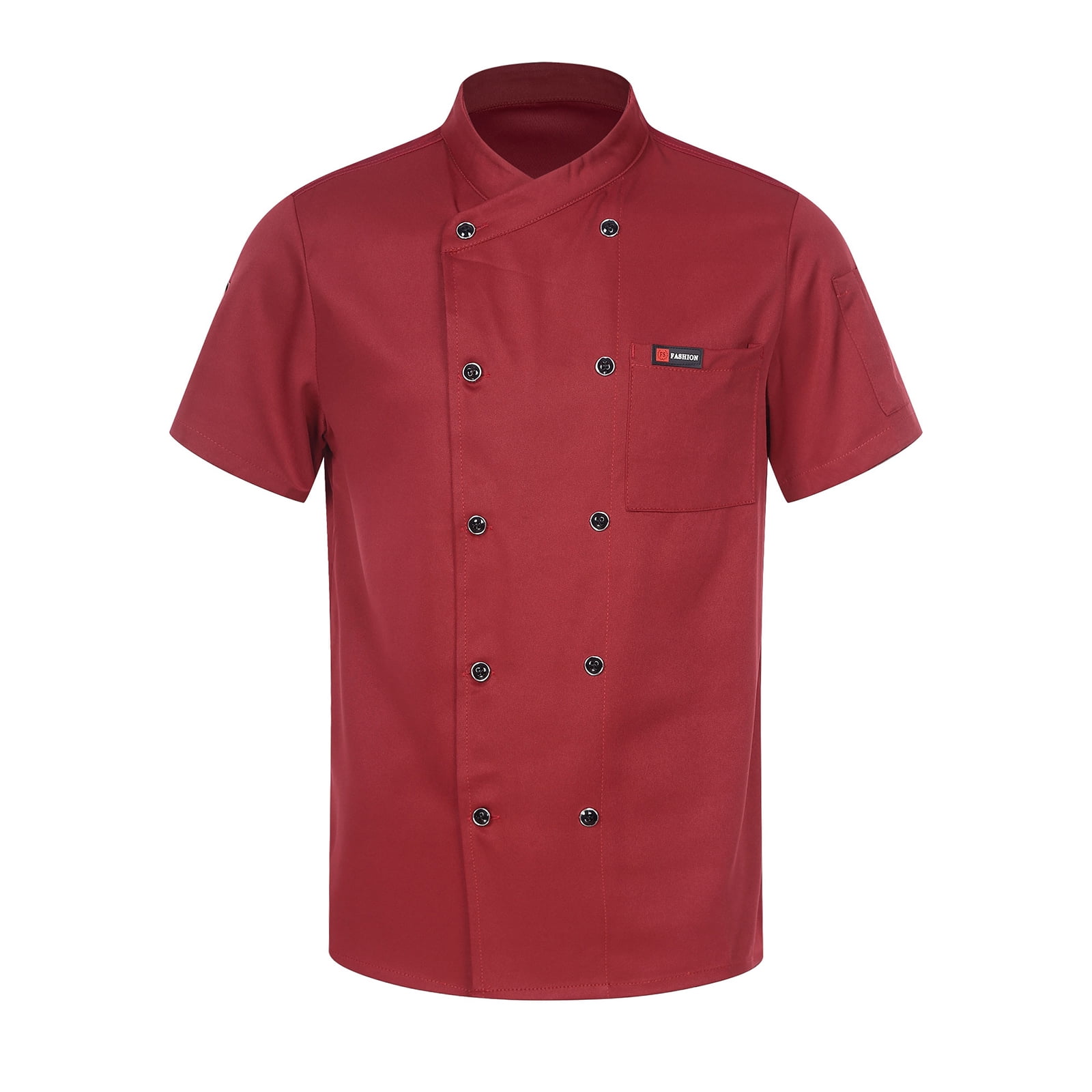 Men Women Chef Coat Jacket Executive Snap Button Summer Short Sleeve Top Uniform Overalls Workwear for Waiter Catering Culinary School Hotel XL Size Black Walmart