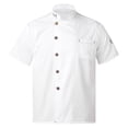 thumbnail image 1 of Doomiva Unisex Short Sleeve Chef Coat Men's Chef Jacket Chef Uniform Button Chef Uniform Shirt White 3XL, 1 of 7