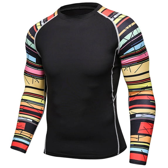 Doomiva Upf 50+ Swim Shirts for Men Long Sleeve Muscle Tank Top for Surfing Diving Sportswear Type F XXL