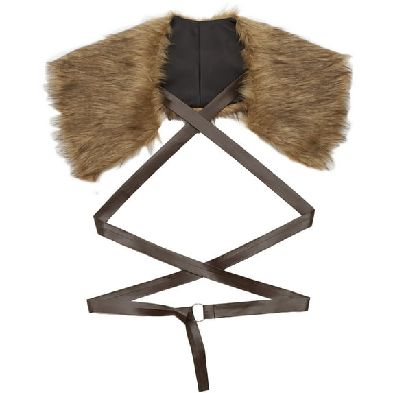 Doomiva Vintage Warrior Armor Faux Fur Shoulder Wrap Leather Shrug Shawl Playing for Type A-1 One Size