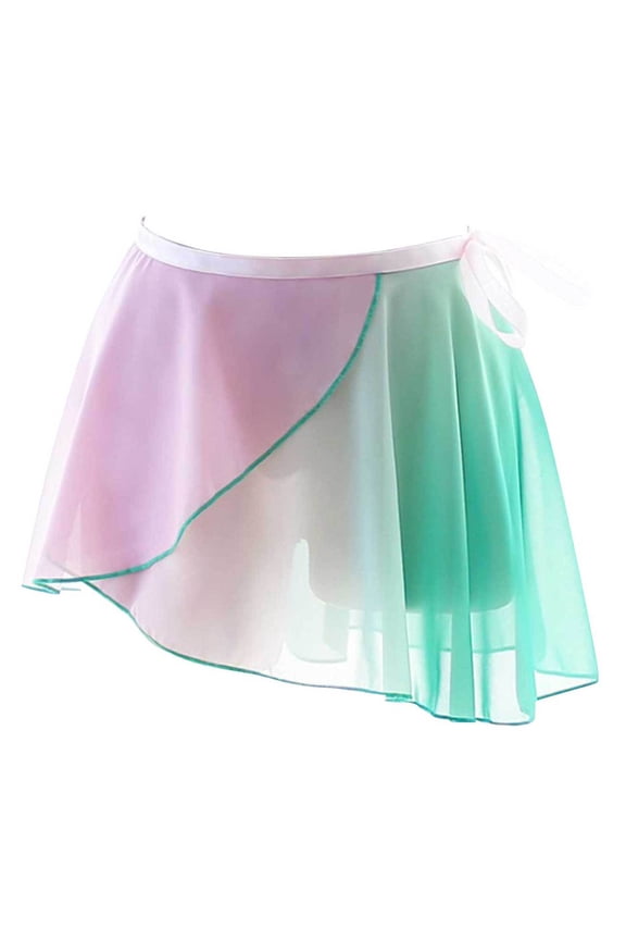 Women Ballet Dance Wrap Skirt Chiffon Leotard Skate Tutu Skirts with Tie Waist Type F OneSize