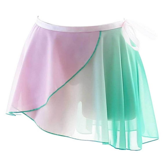 Doomiva Women Ballet Dance Wrap Skirt Chiffon Leotard Skate Tutu Skirts with Tie Waist Type F OneSize