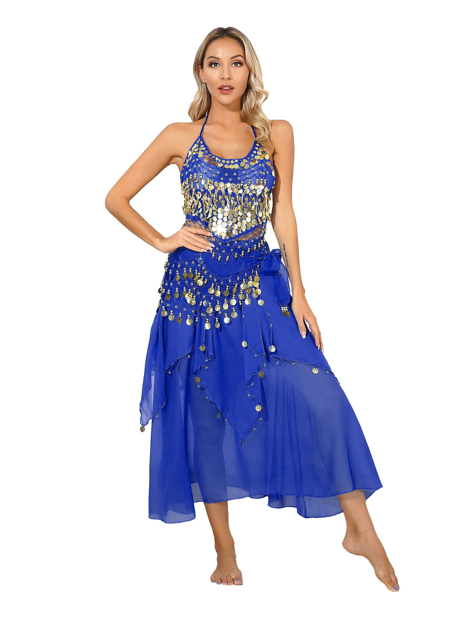 Doomiva Women Belly Dance Dress Set Sequins Halter Lace-up Crop Top Belly Dance Chiffon Skirts Red One Size - Walmart.com Doomiva Women Belly Dance Dress Set Sequins Halter Lace-up Crop Top Belly Dance Chiffon Skirts Red One Size - Walmart.com