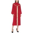 thumbnail image 1 of Doomiva Women Church Robe Metallic Shiny Flared Sleeve Loose Fit Choir Clergy Maxi Dress Minister Pastor Robe Red XXL, 1 of 4