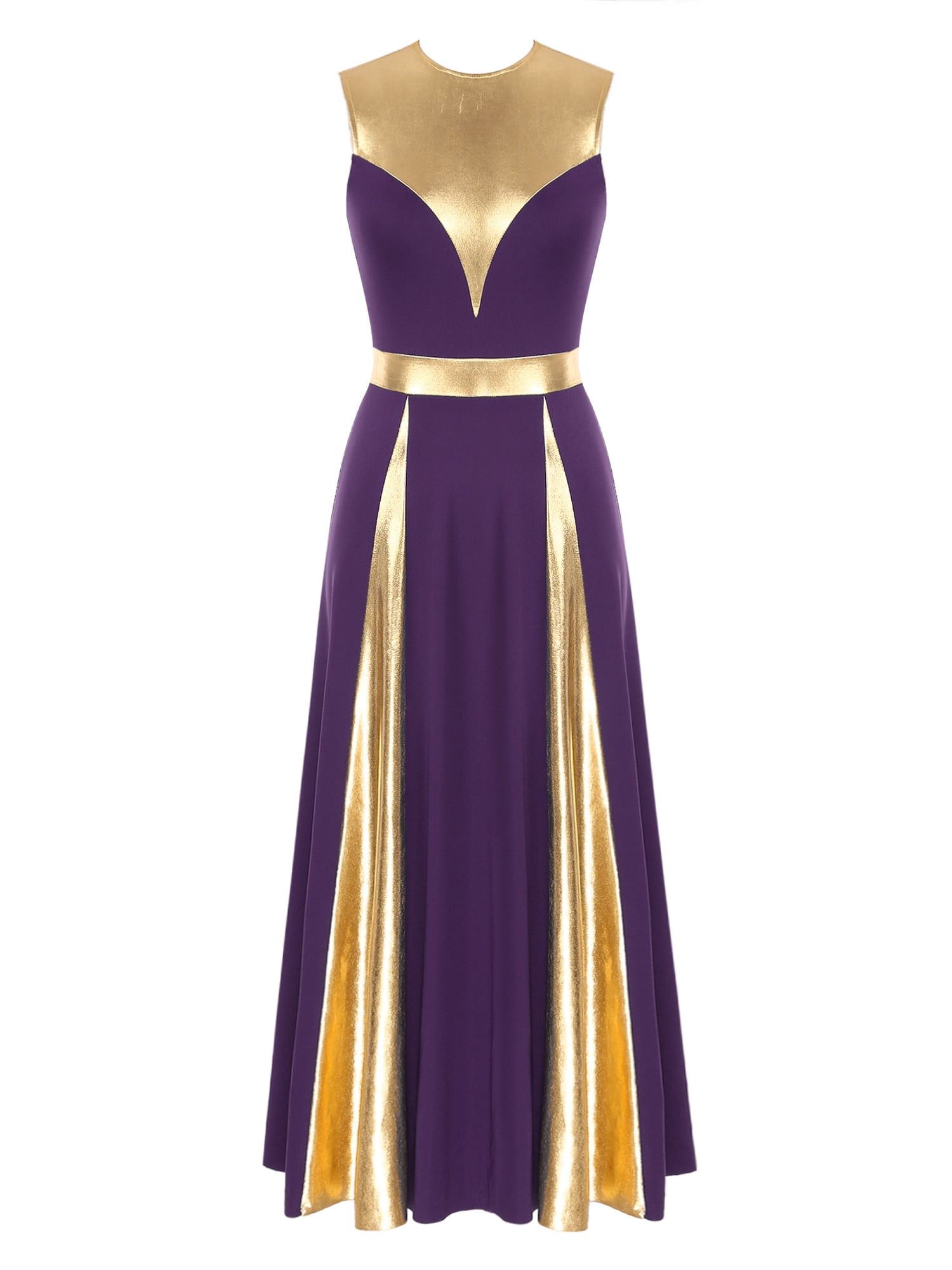 Doomiva Women Metallic Gold Praise Dance Dress Full Length Liturgical Lyrical Dancewear Worship Dress Purple XXL - Walmart.com Doomiva Women Metallic Gold Praise Dance Dress Full Length Liturgical Lyrical Dancewear Worship Dress Purple XXL - Walmart.com