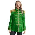 thumbnail image 1 of Doomiva Women Steampunk Military Drummer Parade Jacket Emo Punk Jackets Gothic Hippy Cosplay Costume Green L, 1 of 5