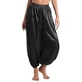 thumbnail image 1 of Doomiva Women's Belly Dance Harem Pants Shiny Sequin Tassel Trouser Arabic Halloween Loose Pants Bloomers Black S, 1 of 7